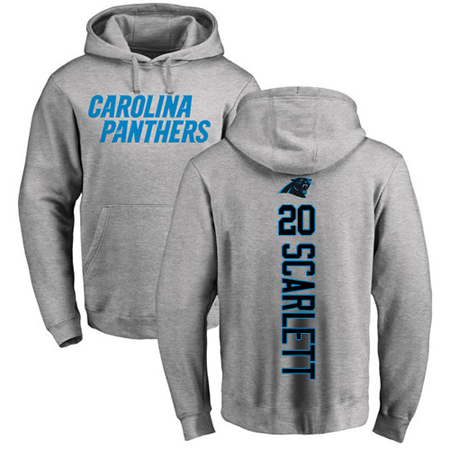 Carolina Panthers Men Ash Jordan Scarlett Backer NFL Football #20 Pullover Hoodie Sweatshirts->nfl t-shirts->Sports Accessory